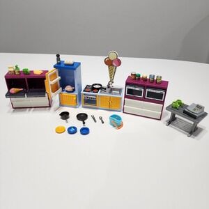 Playmobil Kitchen Cafe Restaurant‎ Food Stove Fridge Table Replacement Parts Lot